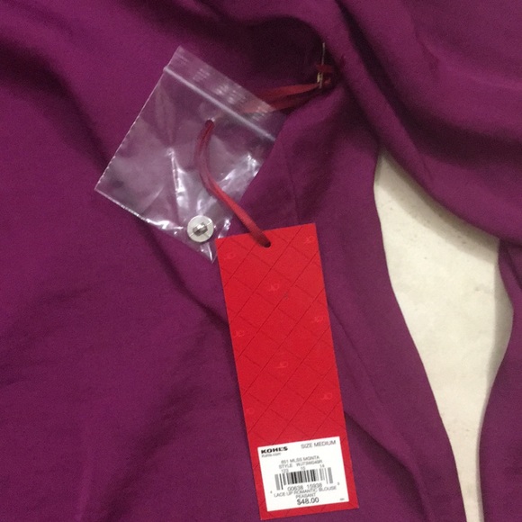 🔸NWT Jennifer Lopez Lace up Romantic Blouse peasant Sz M - Picture 4 of 4